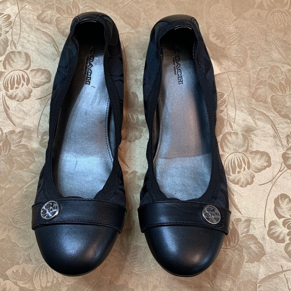 coach black ballet flats